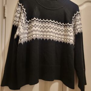 Tommy Hilfiger Black and White Cowl Neck Sweater